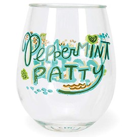 C.R. Gibson ''Peppermint Patty'' Acrylic Stemless Wine Glass, 12 oz