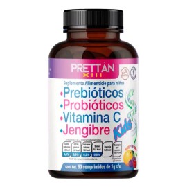 Probioticos Niños Vitamina Prettan Tabletas Sabores Naranja Uva Cereza