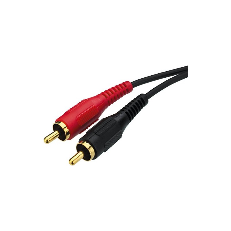 Monacor Stereo Audio Verbindungs-Kabel 1,2m schwarz Beidseitig mit 2 x