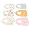 6pcs Infant Bibs U Shaped Snap Button Closure Cotton Waterproof