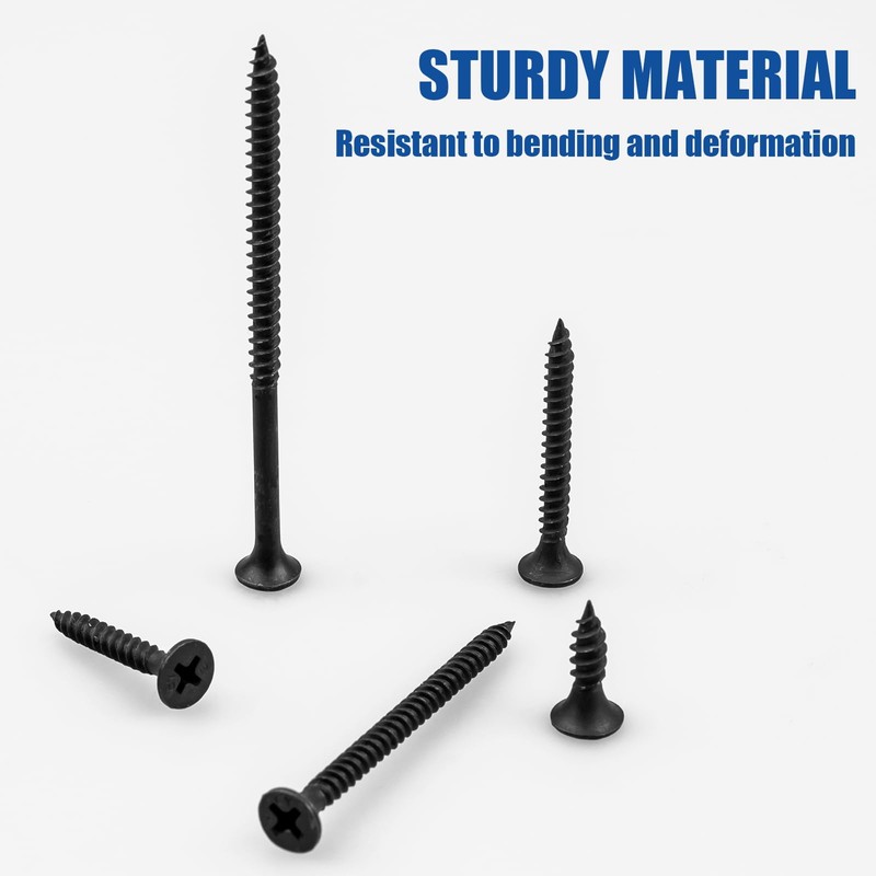 FVOLREM Wood Screws Assortment Kit, 168 PCS, High Hardness Phillips