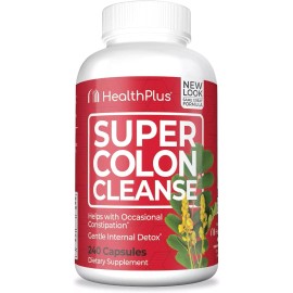 Health Plus Super Colon Cleanse Helps with Constipation Capsules 530mg 240 Count