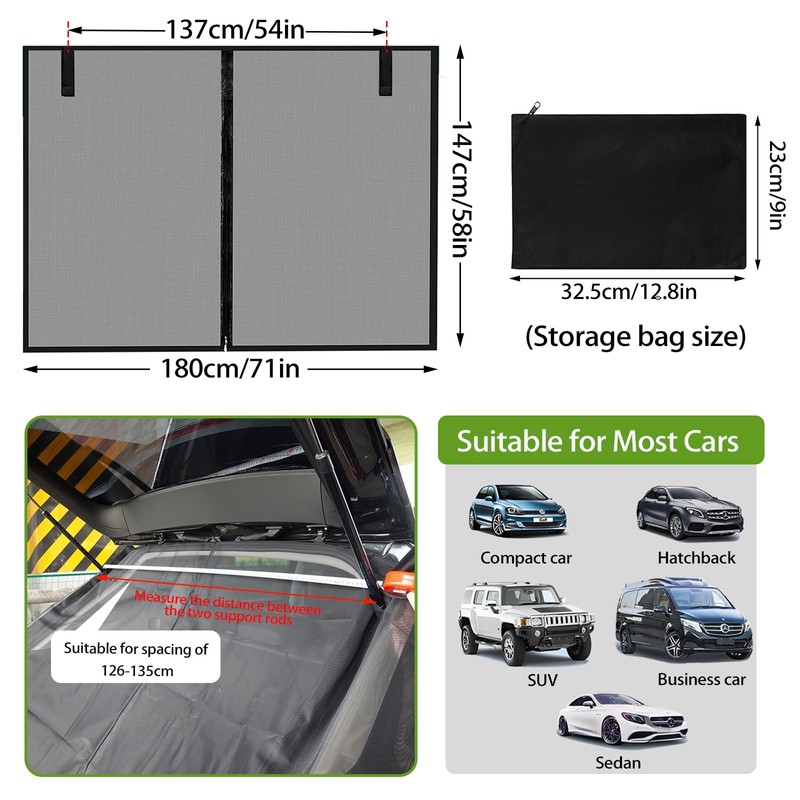 ZOSONET Car Boot Cover, Sun Protection, 180 x 150 cm,