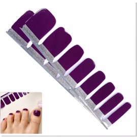 Jaysea Arts Pedicure Nail Wraps - Color Dark Plum Purple Street Polish Art, B4G1