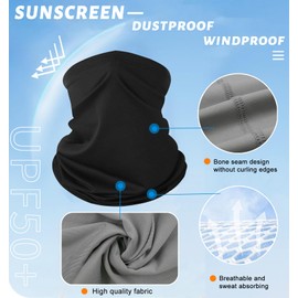 5 Pack Neck Gaiters for Men Bandanas for Men Women Neck Gaiter Face Mask for Mens Balaclava Face Cover for Sun Protection Cooling Motorcycle Faces Masks Necks Gator Head Scarf for Fishing Cycling Gift