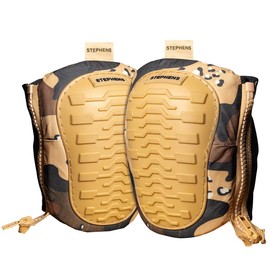 Stephens Strapless Knee Pads for Construction - Heavy Duty Soft Cap Design for Work | Safety Work Gear | Flooring | Roofing | Gardening | Personal Protective Equipment - Cushion Support for Kneeling - Non-Slip Strapless Knee Pad - Eliminate Knee Pain - Desert Camo