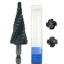 M35 Cobalt Step Drill Bit,Four Spiral Flute Step Drill Bit 3/16"-7/8" （12 Sizes ） Wear-Resistant TiAlN Coated,1/4" Hex Shank Drill for Metal, Stainless Steel, Aluminum, Plastic