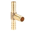 sourcing map Brass Hose Reducer Fitting T 3 Way Barb