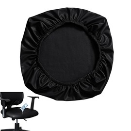 Desk Chair Cover, Black PU Office Chair Seat Cover, Full Wrap Elastic Seat Covers, Protects Against Wear and Pet Hair, Fits Most Office and Gaming Chairs, Easy to Install and Maintain (Black)