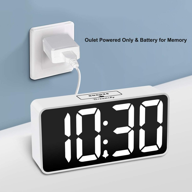 DreamSky Small Digital Alarm Clock for Bedroom, Large Big Numbers