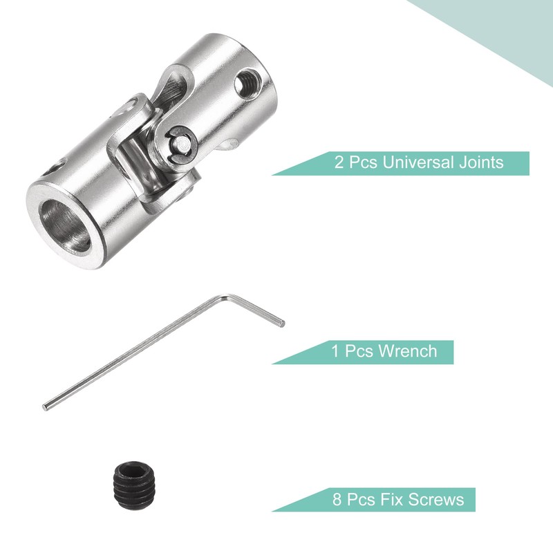 sourcing map 6mm to 8mm Inner Dia Rotatable Universal Joint