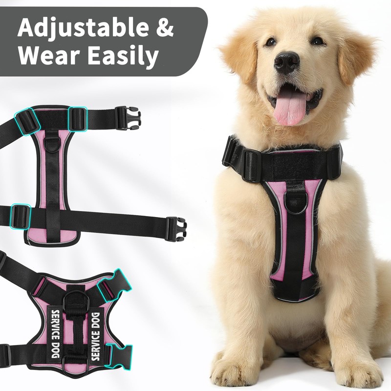 Belababy Dog Harness Small Medium Large, Reflective Tactical No Pull