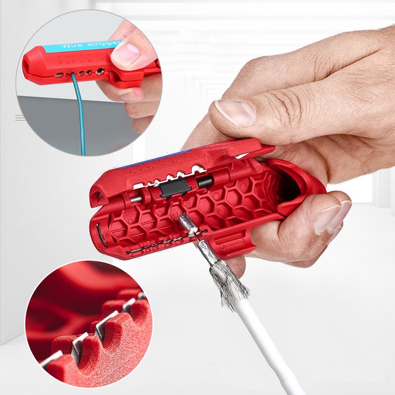 Wire Stripper Curved Handle Multi Functional Precise Cable Stripping Tool
