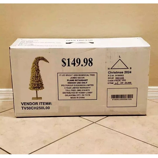 Hobby Lobby Whimsical Pre-Lit Christmas Tree Grinch 5’ LED Bright