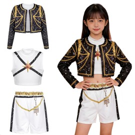 AOTYP Girls Idol Cosplay Costume, Stage Costume, For Kids, Girls, Korean, Hip Hop Cosplay, Dance, Halloween Costume, Rumi, Disguise, Costume, Stage Wear, Cultural Festival, School Festival, Event