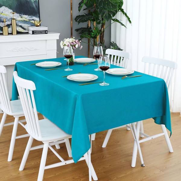 FOLINS&HOME Teal Rectangle Tablecloth - 60 x 84 Inch Turquoise