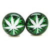 Pot Leaf Stud Post Earrings - New - Pair!