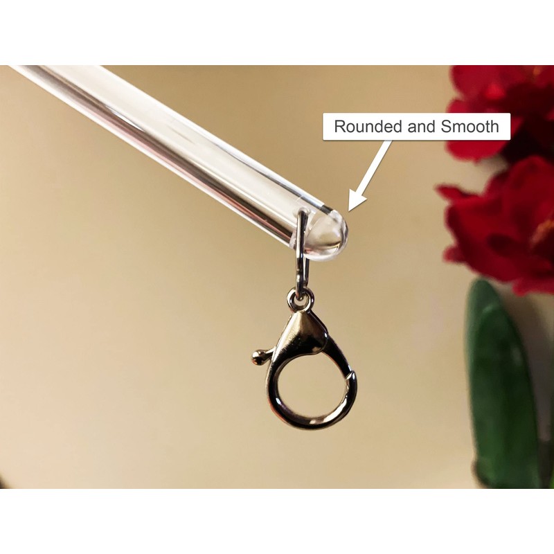 OooWow 24 inch (4 Pack) All Clear Acrylic Curtain Pull
