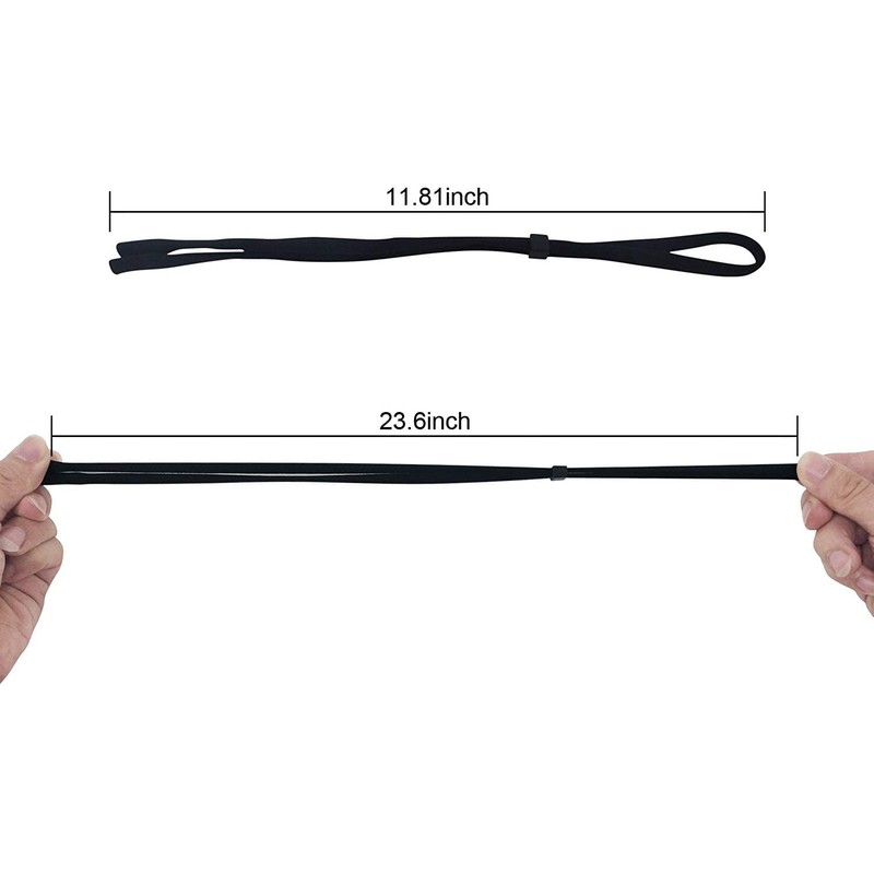 SHINKODA Black Glasses Strap, Sports Sunglasses & Eyeglasses Holder Straps