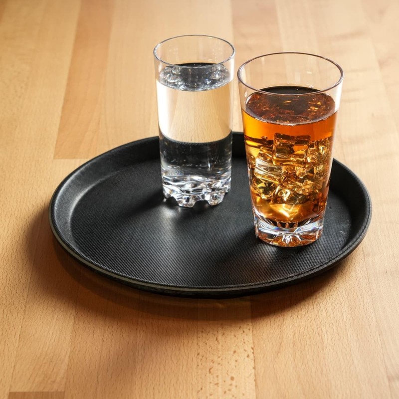 Thunder Group PLFT1100BR Non Slip Tray, 11" Diameter, Round Dishwasher-Safe,