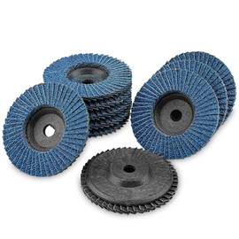 NuoDunco Lamellar Discs Diameter 75 mm x 10 mm Grain 60 for Metal, Steel and Wood, Coated with Flap Discs Sanding Discs (Blue) Pack of 10