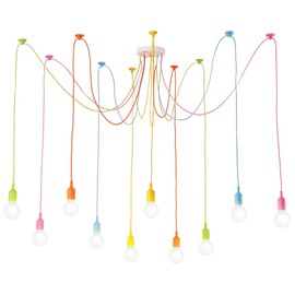 YHomU 10 Arms Spider Lamps, Adjustable Ceiling Spider Pendant Lights, DIY Color Chandeliers for Living Room, Bedroom, Dining Room, and Cafes, 63in Cord Length, E26 Base, Max 40W, Bulbs not Included