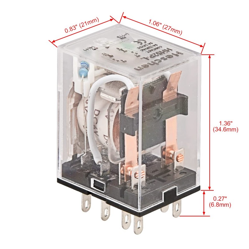 Heschen Gereral Purpose Power Relay HH52P-L 6VDC Coil 5A 240VAC/28VDC