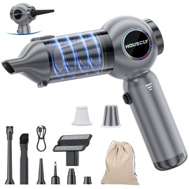 houscly Handheld Car Vacuum Portable Cordless 25000Pa High Power Small Mini Hand Vacuum Rechargeable 4-in-1 Wireless Handheld Vac for Car Office Desktop Home Cleaning Ideal Gifts for Men & Women
