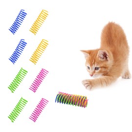 WishLotus Cat Toys for Indoor Cats Interactive 3.34in 4 Colors Cat Spring Toy, 12pc Big Springs Set Lightweight Durable High Elasticity Cat Spiral Springs for Cats to Swat, Hunt to Kill Time(12pc)