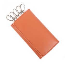 Boosters Key Case, Trifold, 5 Hooks, Smart Key, Genuine Leather, Leather, Slim, Men's, Unisex, Camel