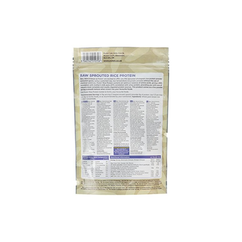 Pulsin Raw Sprouted Rice Protein Powder, 250g