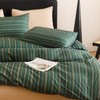 honey qiao Green Striped Comforter Set Twin Size - 100%