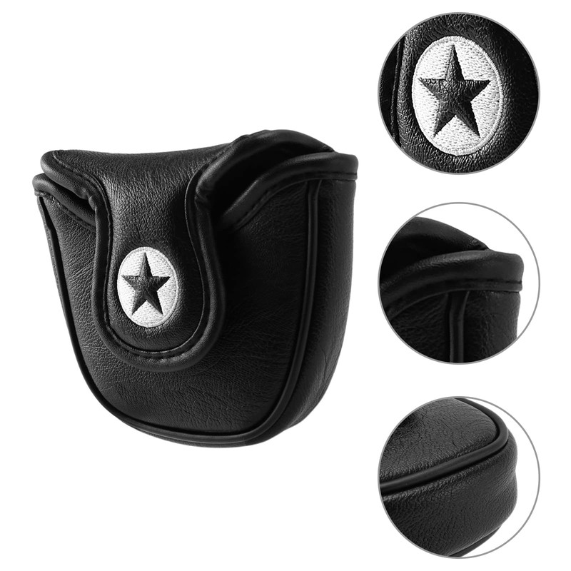 Haudang 1Pc PU Leather with Embroidery Magnet Mallet Putter Head