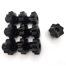 Pack of 10 Star Grip Nut M8, Star Screw, Internal Thread Clamping Button, Star Shape Head Knob Handle Hand Button for Machine Tool for Machine Tool - Black