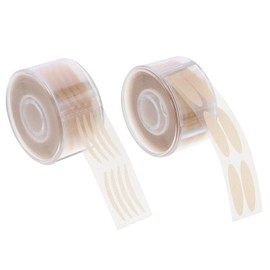2Rolls/600Pairs Eyelid Tape Waterproof Natural Lifter Strips Single-Sided Lace Eyelid Tape with 2 Different Shapes Stickers, Perfect Makeup Set for Droopy Uneven and Hooded Eyes (2 Rolls, Skin Color)