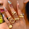 Chunky Gold Stackable Rings for Women Adjustable Round Dome Ring