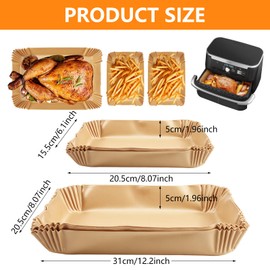 Pack of 150 Airfryer Baking Paper for Ninja Flex Drawer Dual Zone AF500EU 10.4L Hot Air Fryer, Dual Zone Hot Air Fryer Accessories for 10.4L & 10L Air Fryer Accessories