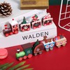 2 Pcs Christmas Wooden Train Mini Wooden Christmas Train Christmas