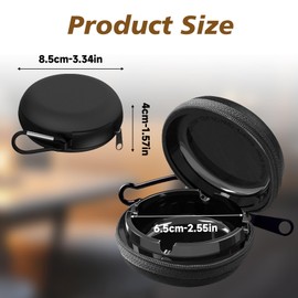 Pocket Ashtray, Portable Ashtray, Metal Ashtray with Key Ring, Odour-Proof & Portable Ashtray (Black)