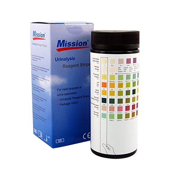 100 Urine Testing Strips MISSION 100 x 8 Parameter Mission Brand Urine Dip Tests Professional CE Quality Tests