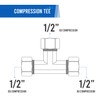 Highcraft D64-12-OM Compression Tee Pipe Fitting 1/2" OD. Connection Lead-Free