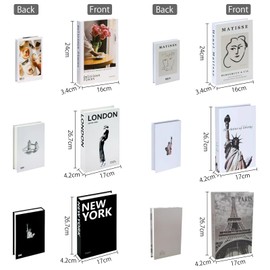 6 PCS Fashion Fake Books, Decorative Books for Home décor,Hardcover Display Books for Coffee Tables/Shelves,Storage Book for Home Decor Bookshelf Coffee Table Display Shelves for Home Stacked (A)