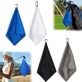 QhgPnt 4 PCS Golf Towel, Golf Club Towel, Golf Towels for Golf Bags With Clip - Absorbent Microfiber Fabric, for Golf Enthusiasts Outdoor and Sports Enthusiasts