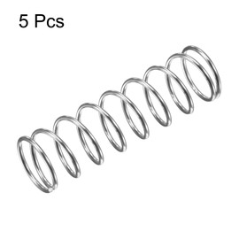 sourcing map Compression Spring,304 Stainless Steel,15mm OD,1.2mm Wire Size,32.5mm Compressed Length,50mm Free Length,15.7N Load Capacity for Home Projects, Silver Tone, 5pcs