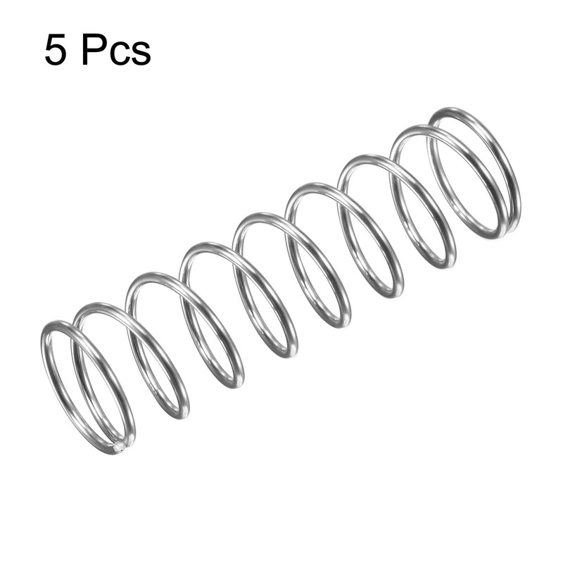 sourcing map Compression Spring,304 Stainless Steel,15mm OD,1.2mm Wire Size,32.5mm Compressed