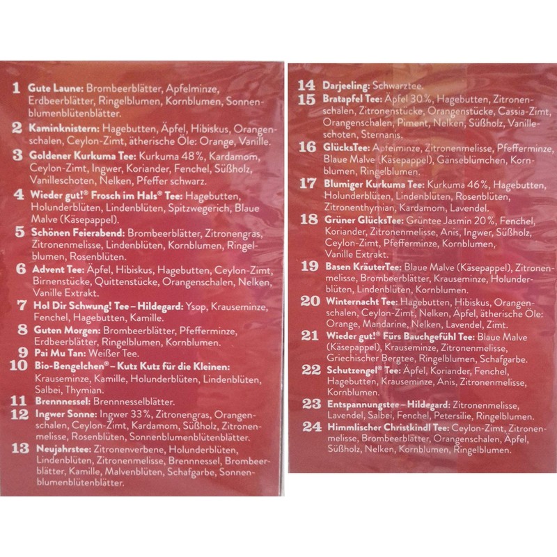 Sonnentor Tea Advent Calendar Edition 2019 with 24 Infusion Bags