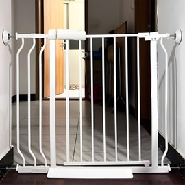 Fkereg 4 Pack Gate Wall Protector with Threaded Spindle Rods M10, Pressure Mounted Gate Extender Extension, Dog Gate Banister Adapter, Pet Gate Wall Cups Replacement Parts Hardware for Stairs