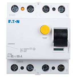Eaton 236805 Fi-Circuit Breaker 4-Pin 63A 500mA PXF-63/4/0.5A