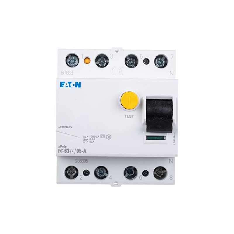 Eaton 236805 Fi-Circuit Breaker 4-Pin 63A 500mA PXF-63/4/0.5A