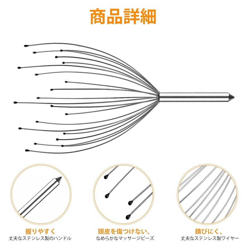 Scalp Massage, 20 Fingers, Handheld Head Tool, Trigger Point Stimulation,